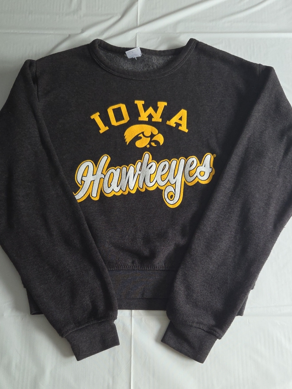 Women's Black Iowa Hawkeyes Crewneck Sweatshirt